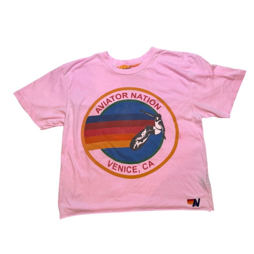 Aviator Nation Pink Short Sleeve Tee